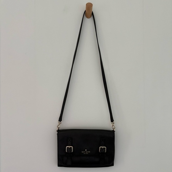Kate Spade black leather Allen Street Neil crossbody messenger clutch bag - Picture 5 of 7